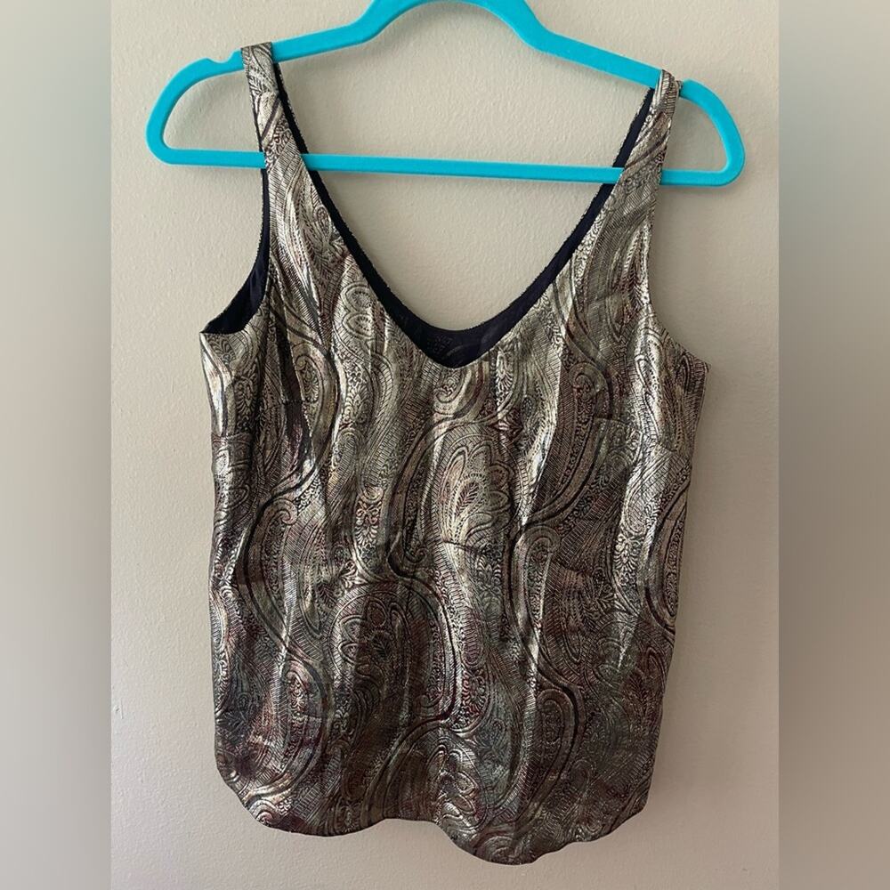 J. Crew Sleeveless Gold Metallic Top - Womens Size 0 / XS